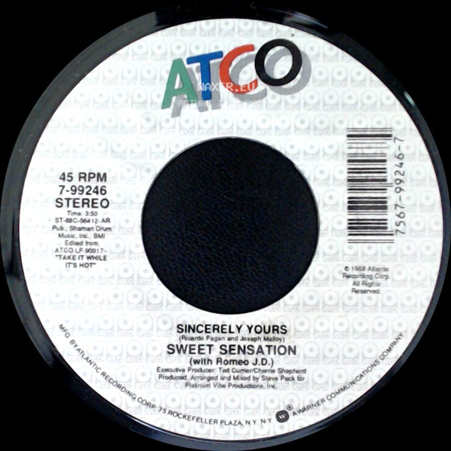 Sweet Sensation (With Romeo J.D.) - Sincerely Yours / Sincerely Yours Spanish Version side A