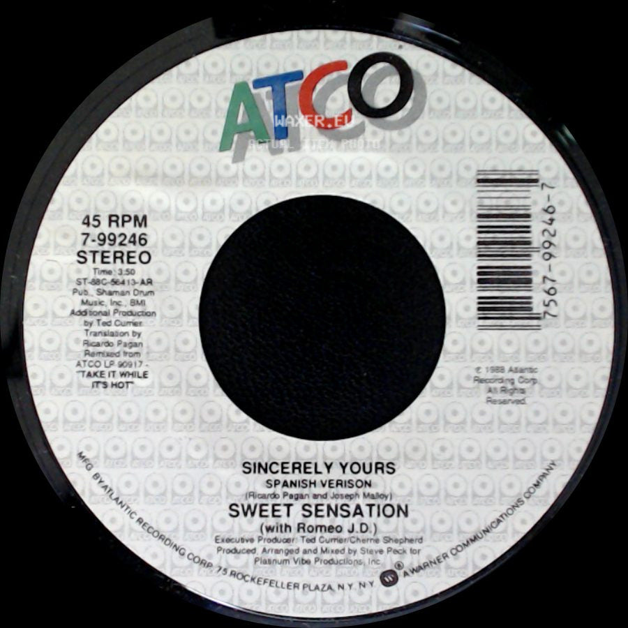Sweet Sensation (With Romeo J.D.) - Sincerely Yours / Sincerely Yours side A