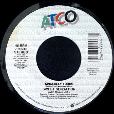 Sweet Sensation (With Romeo J.D.) - Sincerely Yours / Sincerely Yours side B