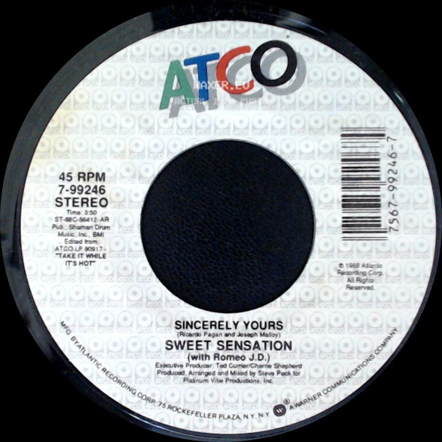 Sweet Sensation (With Romeo J.D.) - Sincerely Yours / Sincerely Yours side B