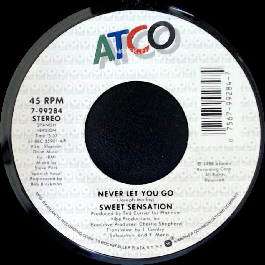 Sweet Sensation - Never Let You Go / Never Let You Go side A