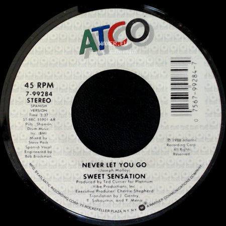 Sweet Sensation - Never Let You Go / Never Let You Go side A
