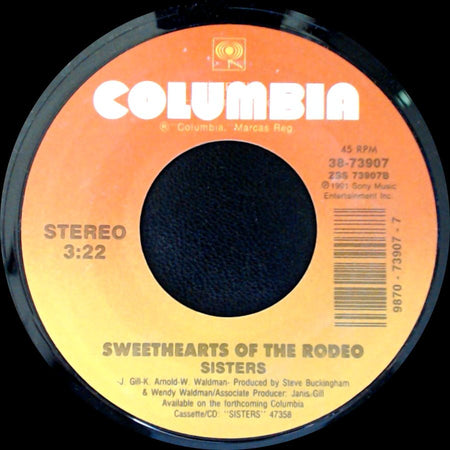 Sisters - Sweethearts Of The Rodeo / Sweethearts Of The Rodeo Hard-Headed Man side A