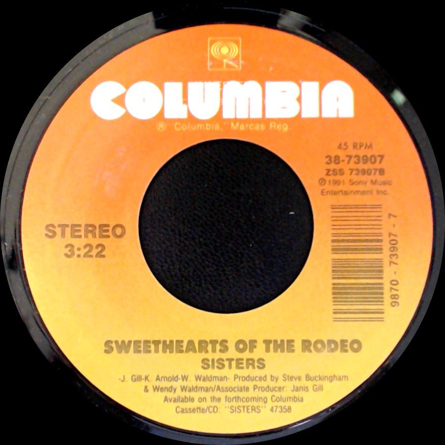 Sisters - Sweethearts Of The Rodeo Hard-Headed Man / Sweethearts Of The Rodeo side B