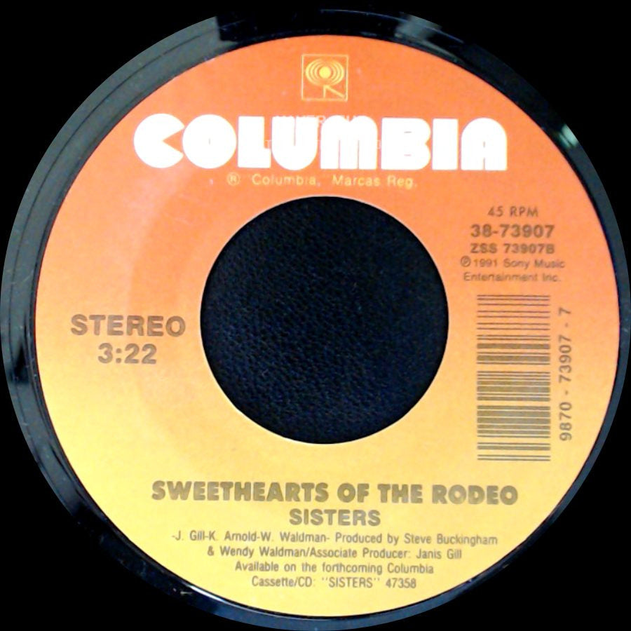 Sisters - Sweethearts Of The Rodeo Hard-Headed Man / Sweethearts Of The Rodeo side B