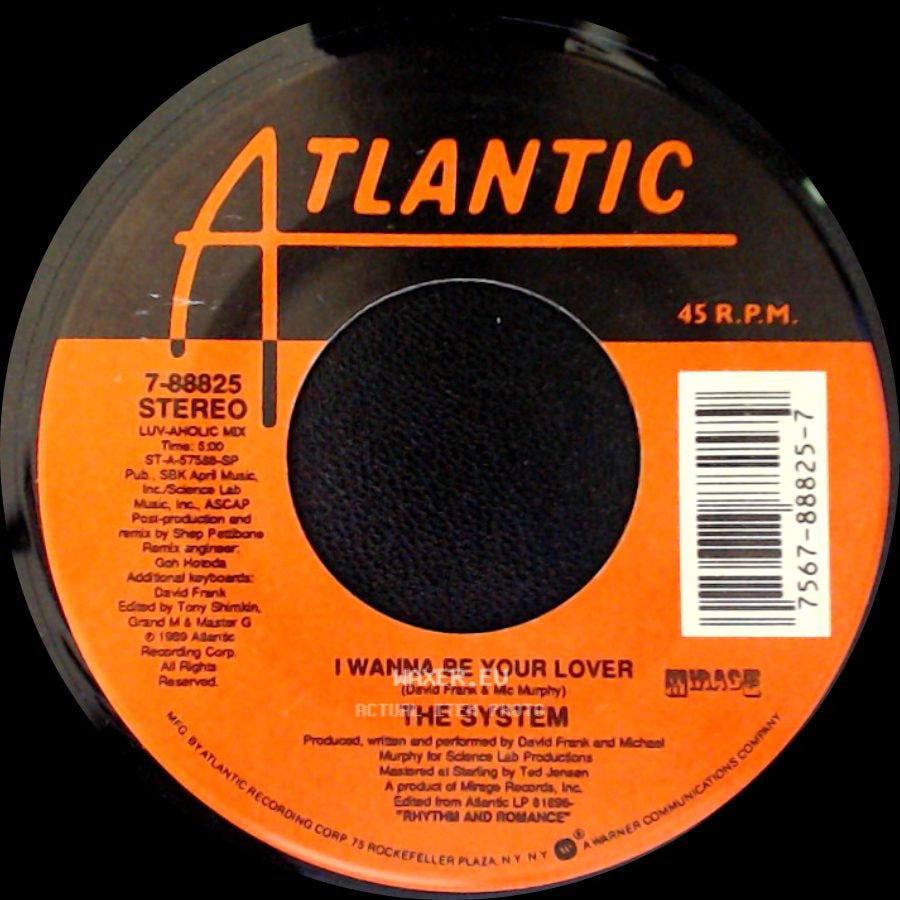 The System - I Wanna Be Your Lover / I Wanna Be Your Lover side B