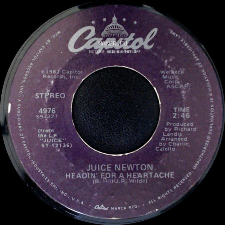 Juice Newton - Angel Of The Morning / Headin' For A Heartache side B