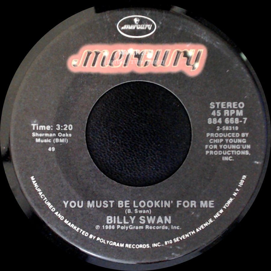 Billy Swan - Three Chord Rock And Roll / You Must Be Lookin' For Me side B