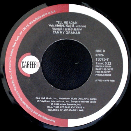 Tammy Graham - A Dozen Red Roses / Tell Me Again side B