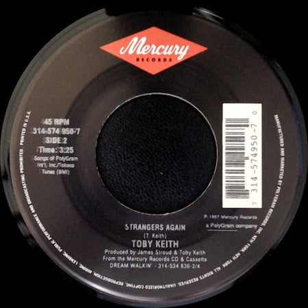 Toby Keith - Dream Walkin' / Strangers Again side B