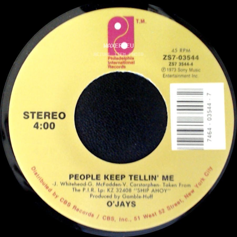 O'jays - For The Love Of Money / People Keep Tellin' Me side B