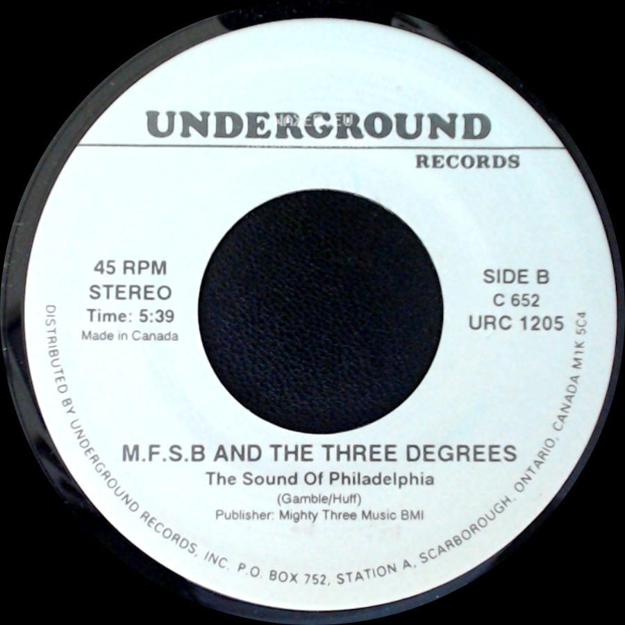 O Jays / M.F.S.B And The Three Degrees - For The Love Of Money / The Sound Of Philadelphia side B