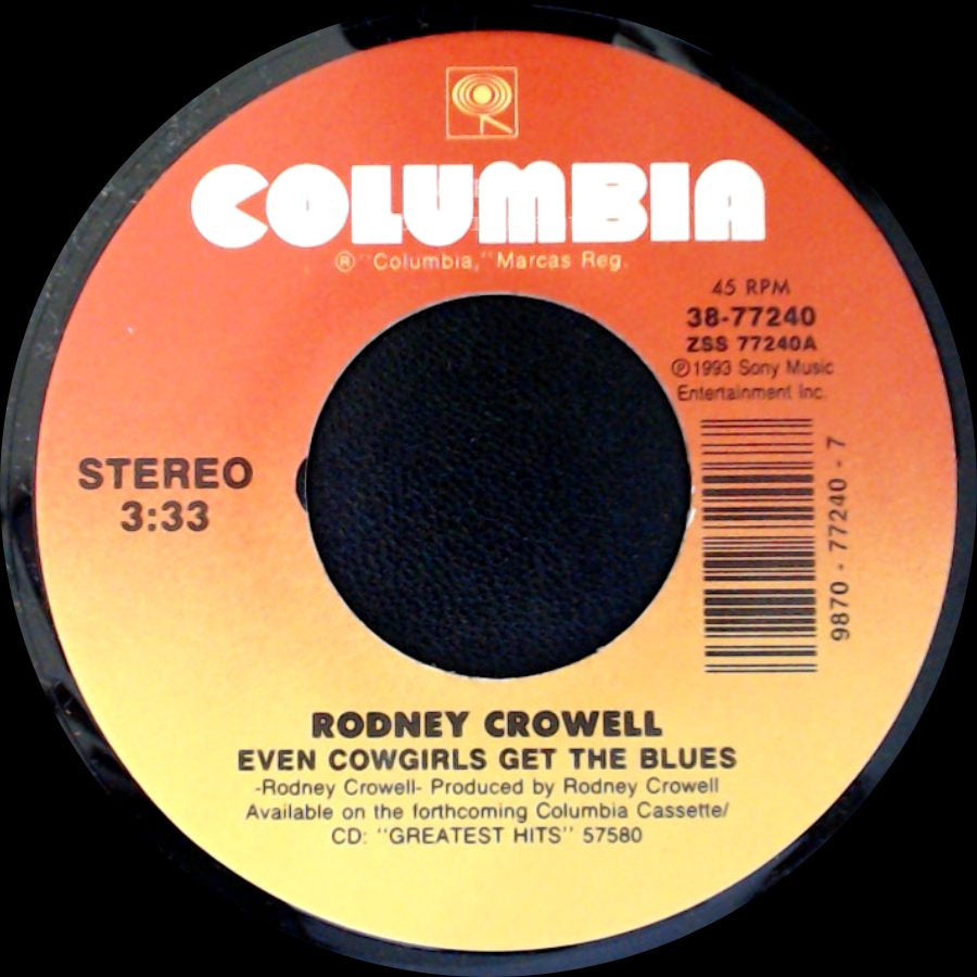 Rodney Crowell - Standing On A Rock / Even Cowgirls Get The Blues side B