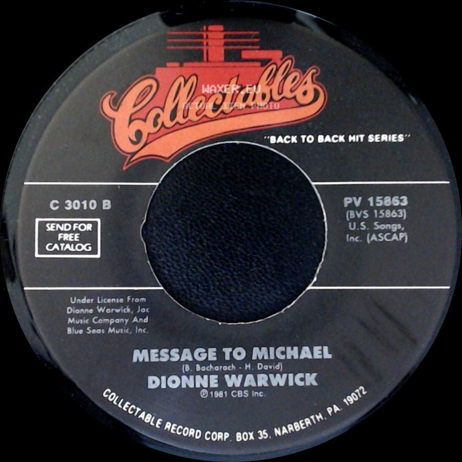 Dionne Warwick - Do You Know The Way To San Jose / Message To Michael side B