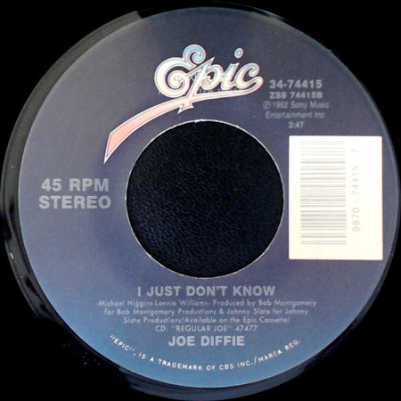 Joe Diffie - Next Thing Smokin' / I Just Don't Know side B