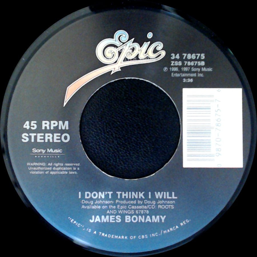 James Bonamy - Naked To The Pain / I Don't Think I Will side B