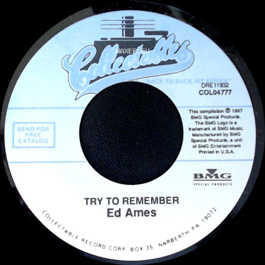 Ed Ames - My Cup Runneth Over / Try To Remember side B
