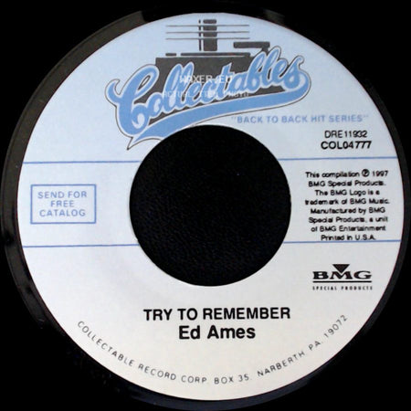 Ed Ames - My Cup Runneth Over / Try To Remember side B