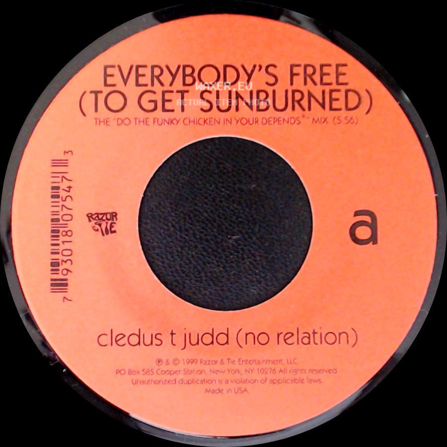 Cledus T Judd (No Relation) - Everybody's Free (To Get Sunburned) / Everybody's Free (To Get Sunburned) side A