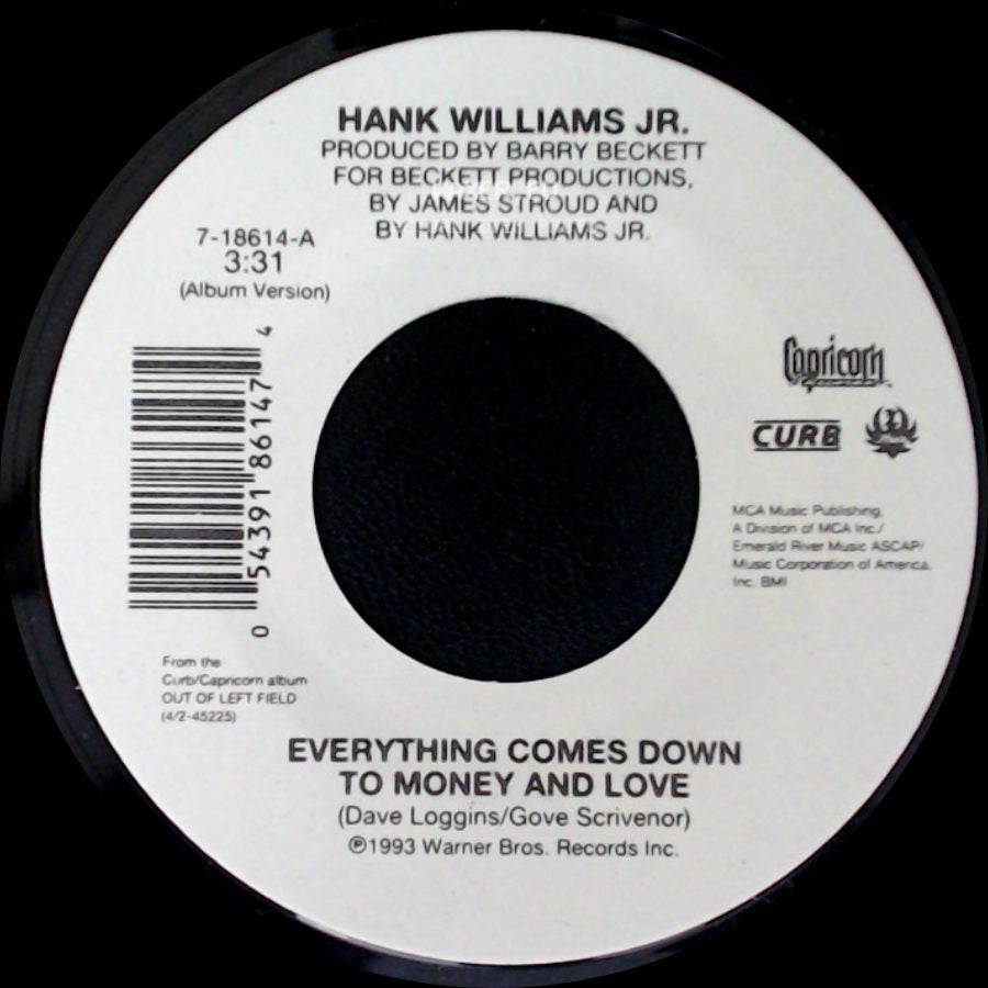 Hank Williams Jr. - Everything Comes Down To Money And Love / S.O.B. I'm Tired side A