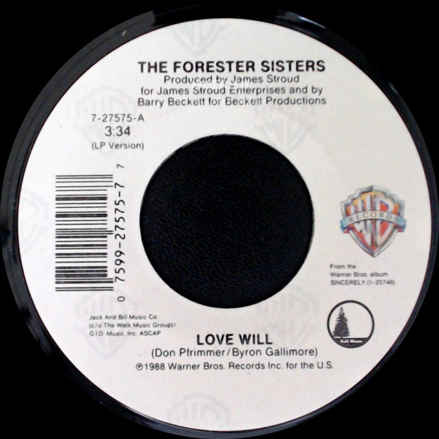 The Forester Sisters - You Love Me / Love Will side B