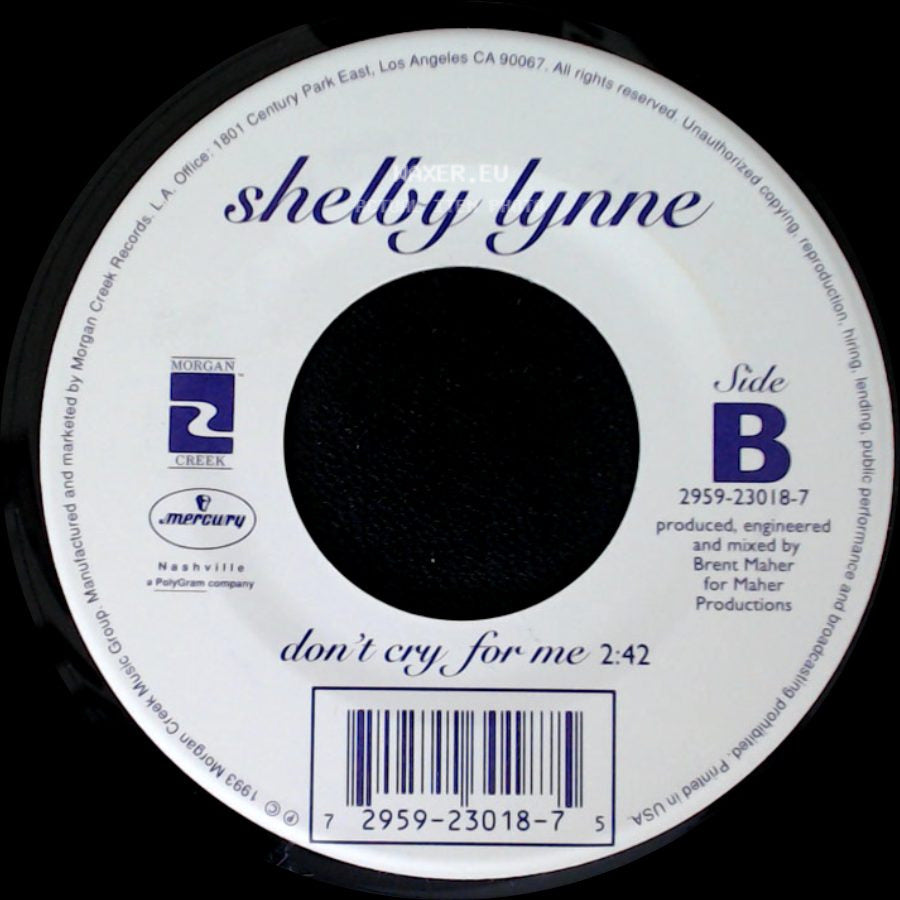 Shelby Lynne - Feelin' Kind Of Lonely Tonight / Don't Cry For Me side B