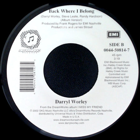 Darryl Worley - Family Tree / Back Where I Belong side B