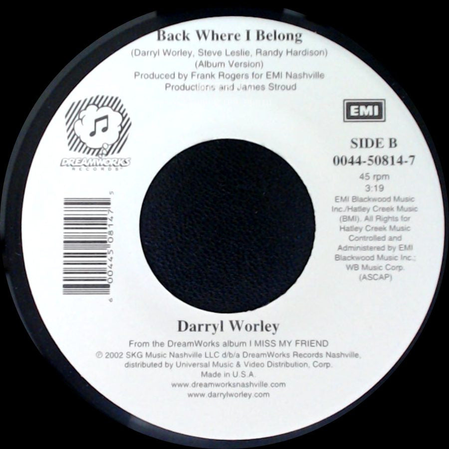 Darryl Worley - Family Tree / Back Where I Belong side B
