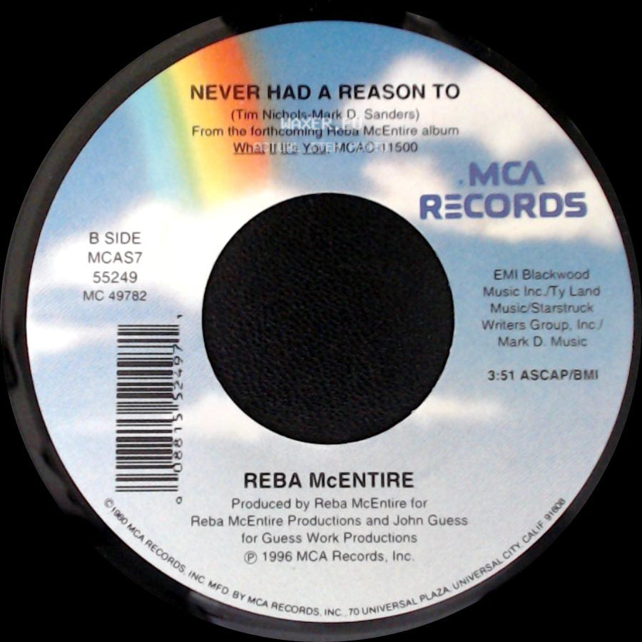 Reba Mcentire - The Fear Of Being Alone / Never Had A Reason To side B