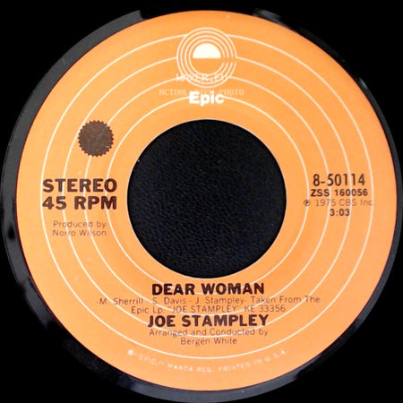 Joe Stampley - Get On My Love Train / Dear Woman side B