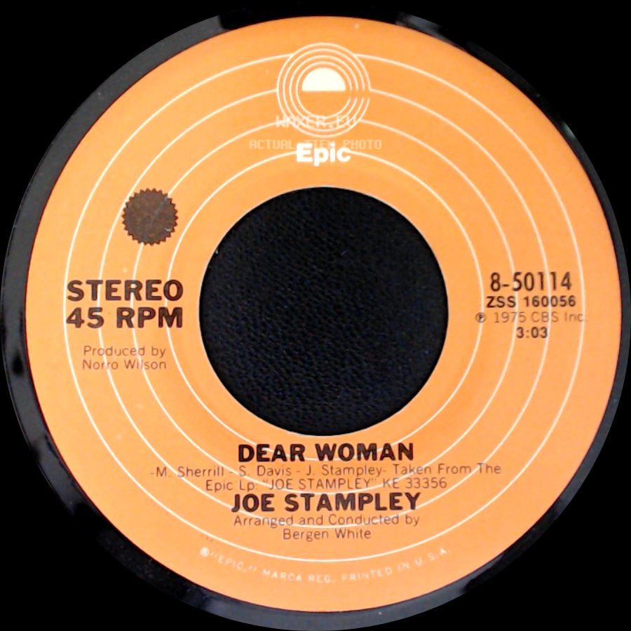 Joe Stampley - Get On My Love Train / Dear Woman side B
