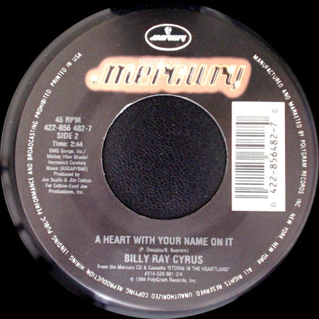 Billy Ray Cyrus - Deja Blue / A Heart With Your Name On It side B