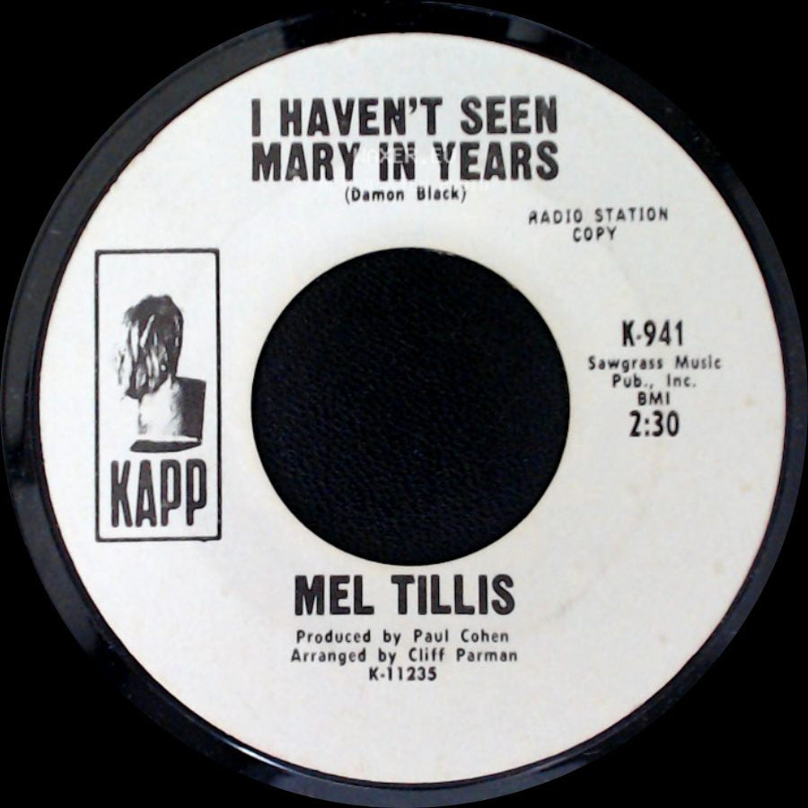 Mel Tillis - Destroyed By Man / I Haven't Seen Mary In Years side B