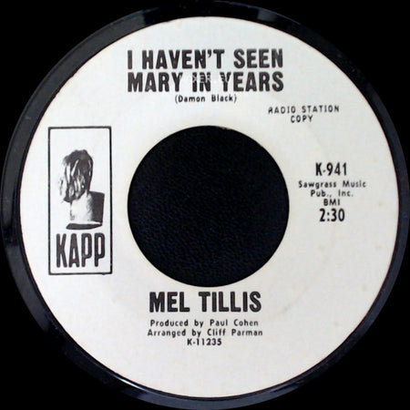 Mel Tillis - Destroyed By Man / I Haven't Seen Mary In Years side B
