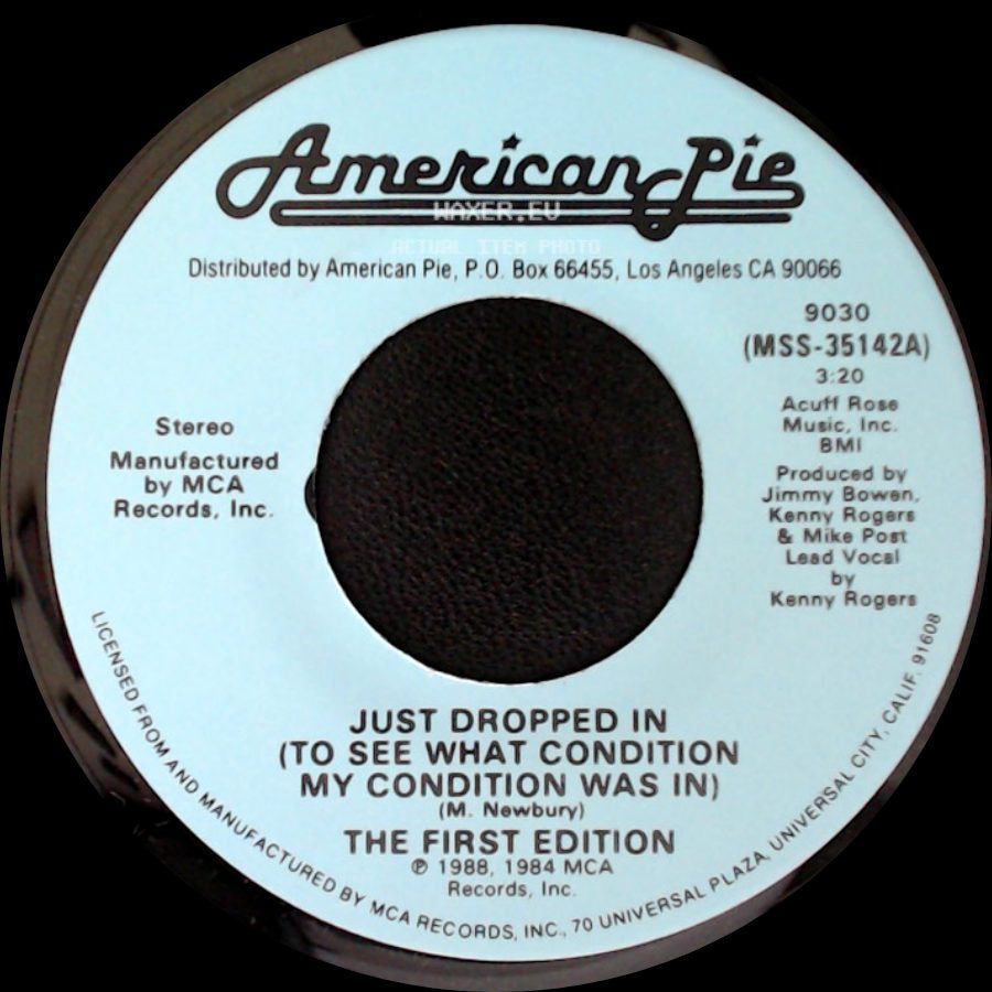 Marlene Dietrich / The First Edition - Lili Marlene / Just Dropped In (To See What Condition My Condition Was In) side B