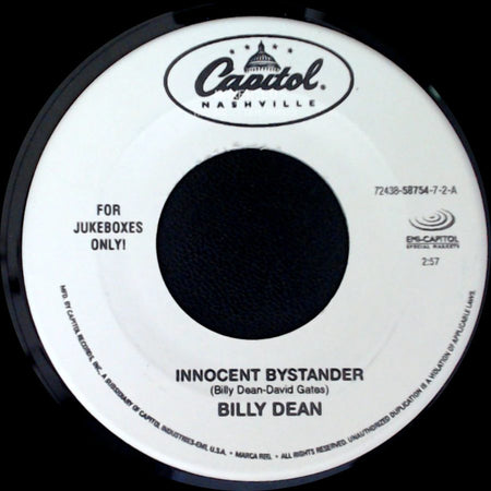 Billy Dean - A Fall In Tennessee / Innocent Bystander side B