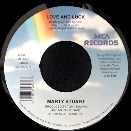 Marty Stuart - Love And Luck / Oh What A Silent Night side A