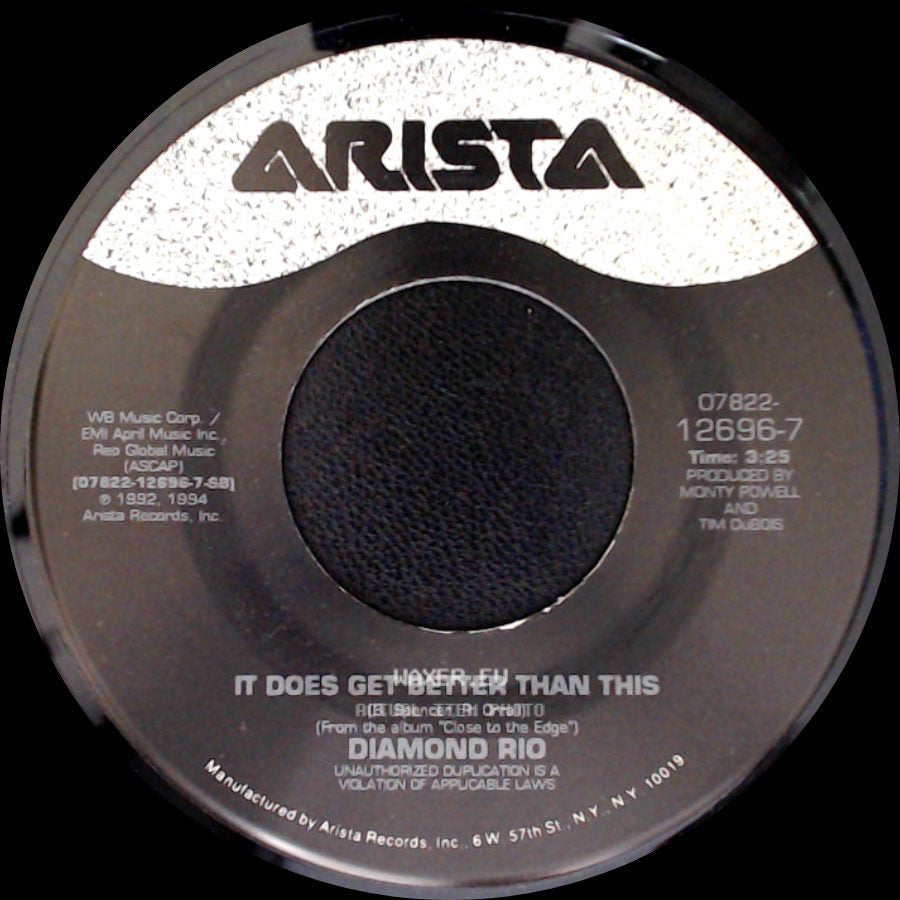 Diamond Rio - It Does Get Better Than This / Love A Little Stronger (Edited Version) side A