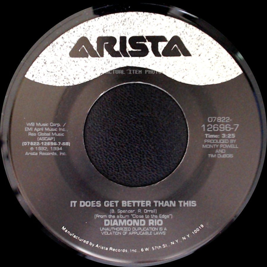 Diamond Rio - It Does Get Better Than This / Love A Little Stronger (Edited Version) side A