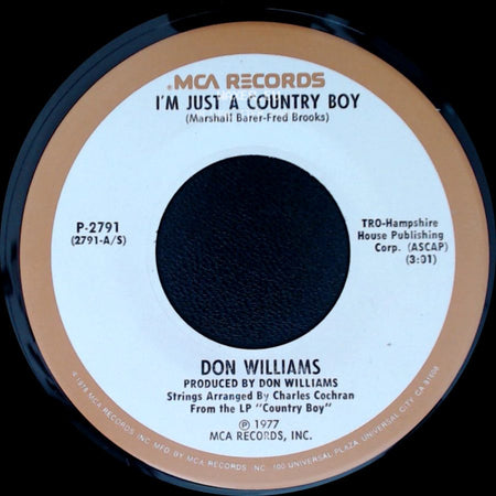 Don Williams - I'm Just A Country Boy / Some Broken Hearts Never Mend side A