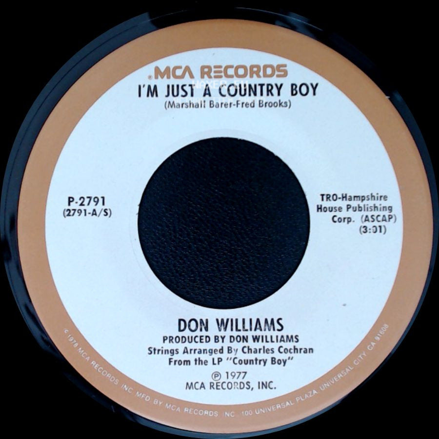 Don Williams - I'm Just A Country Boy / Some Broken Hearts Never Mend side A