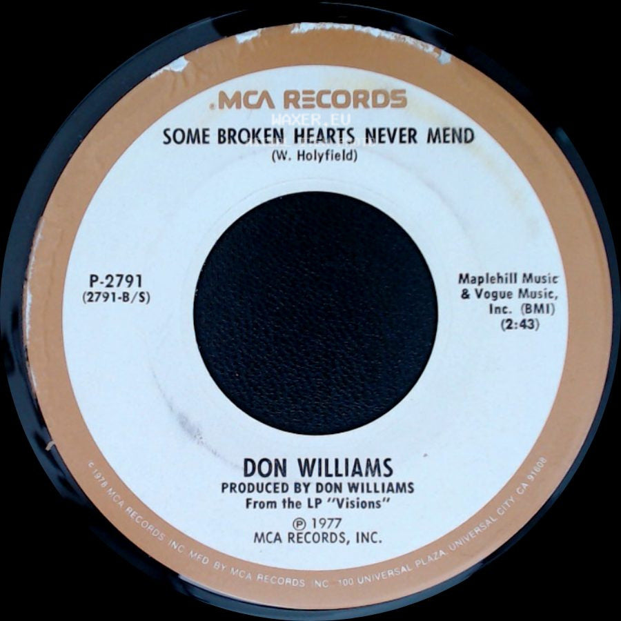 Don Williams - I'm Just A Country Boy / Some Broken Hearts Never Mend side B
