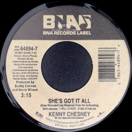 Kenny Chesney - Lonely, Needin' Lovin' / She's Got It All side B