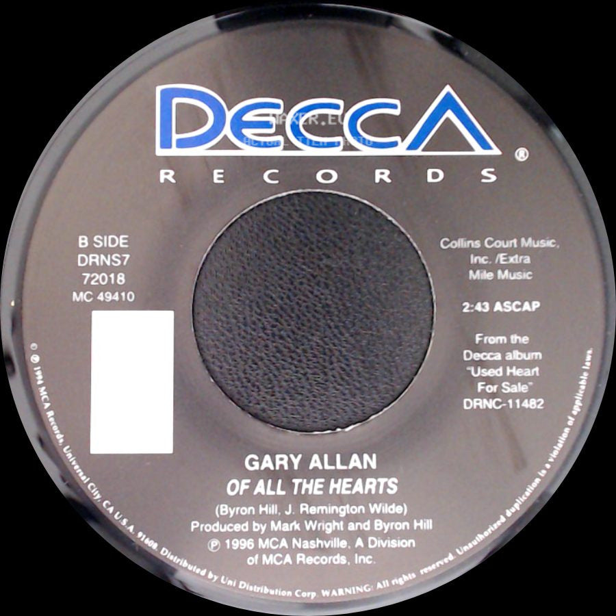 Gary Allan - Living In A House Full Of Love / Of All The Hearts side B