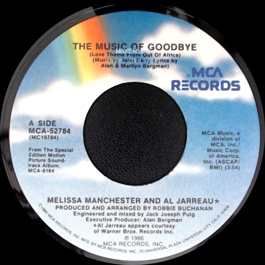 Melissa Manchester And Al Jarreau / John Barry - The Music Of Goodbye (Love Theme From Out Of Africa) / Have You Got A Story For Me? side A