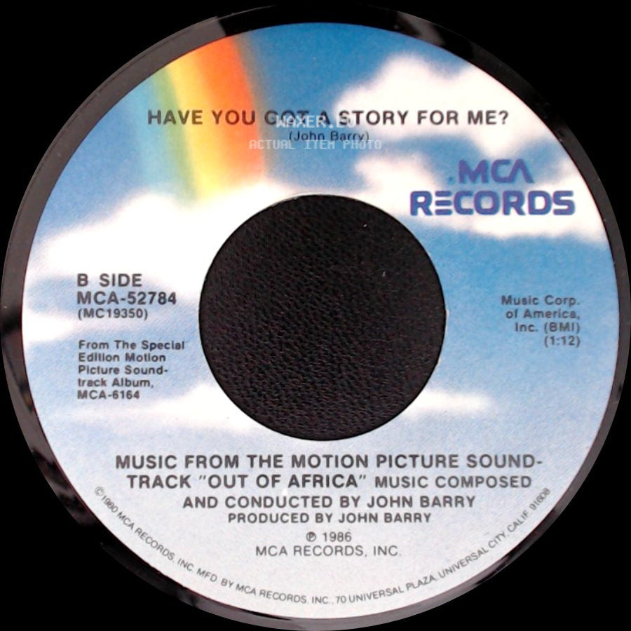 Melissa Manchester And Al Jarreau / John Barry - The Music Of Goodbye (Love Theme From Out Of Africa) / Have You Got A Story For Me? side B