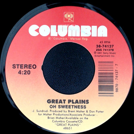 Great Plains - Faster Gun / Oh Sweetness side B