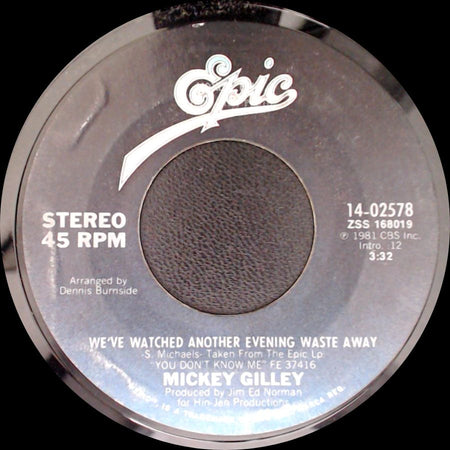 Mickey Gilley - Lonely Nights / We've Watched Another Evening Waste Away side B