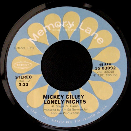 Mickey Gilley - Tears Of The Lonely / Lonely Nights side B