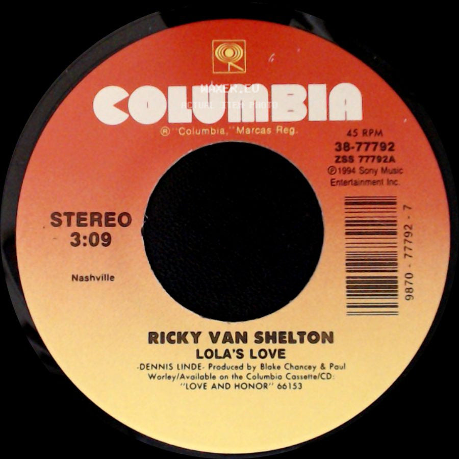 Ricky Van Shelton - Been There, Done That / Lola's Love side B